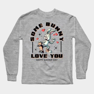 Some Bunny Loves You - Skater Rabbit Affection Tee Long Sleeve T-Shirt